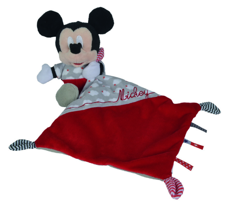  baby comforter mickey mouse red grey cloud 